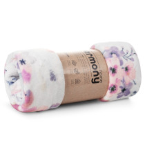 Hebká deka FLORA 150x200 fialovo biela